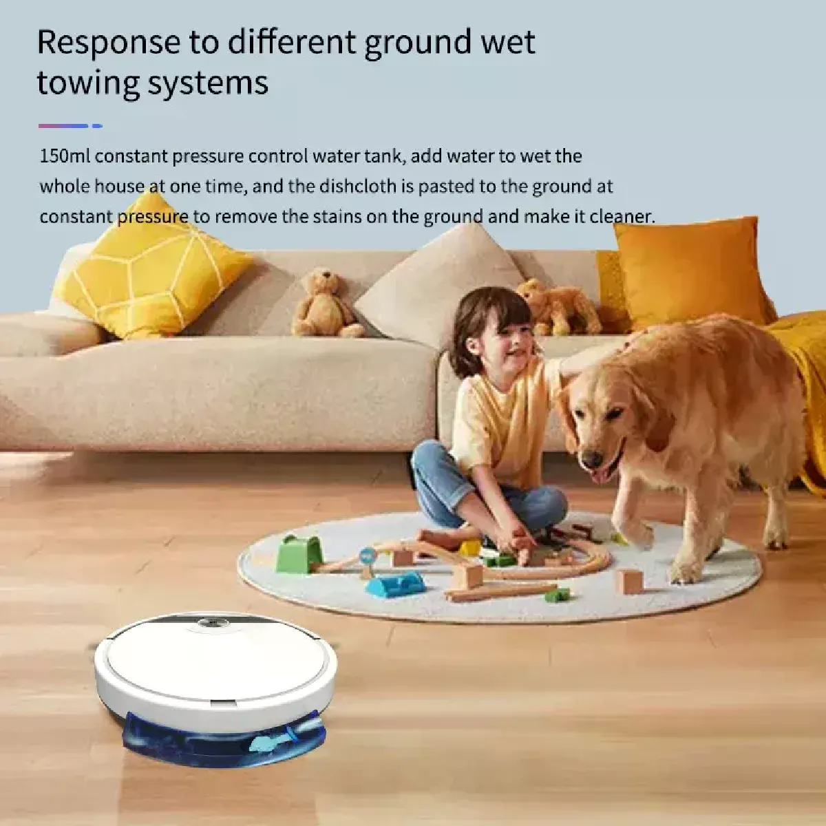YUANFU Robot de balayage rs800, aspirateur intelligent humide et sec contrôlé par application, machine 3 en 1, lumière uv