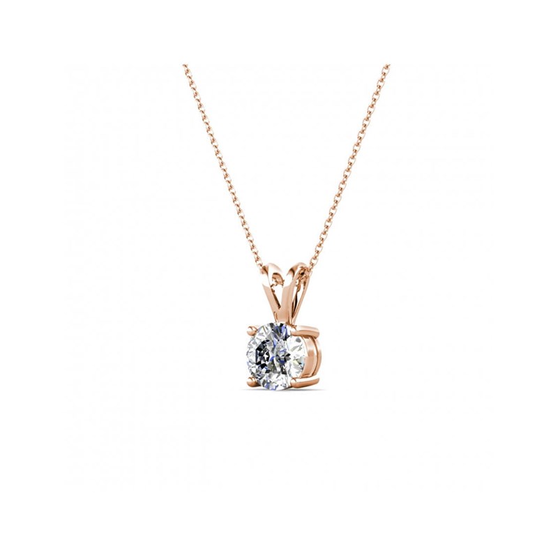 Pendentif Vernice Stone - Or Rosé et Cristal