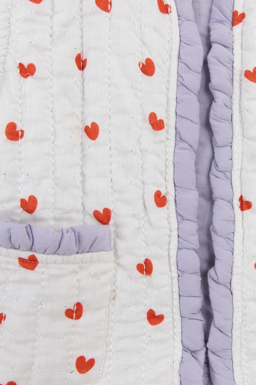 Wit reversible gilet met hartjes en ruffles
