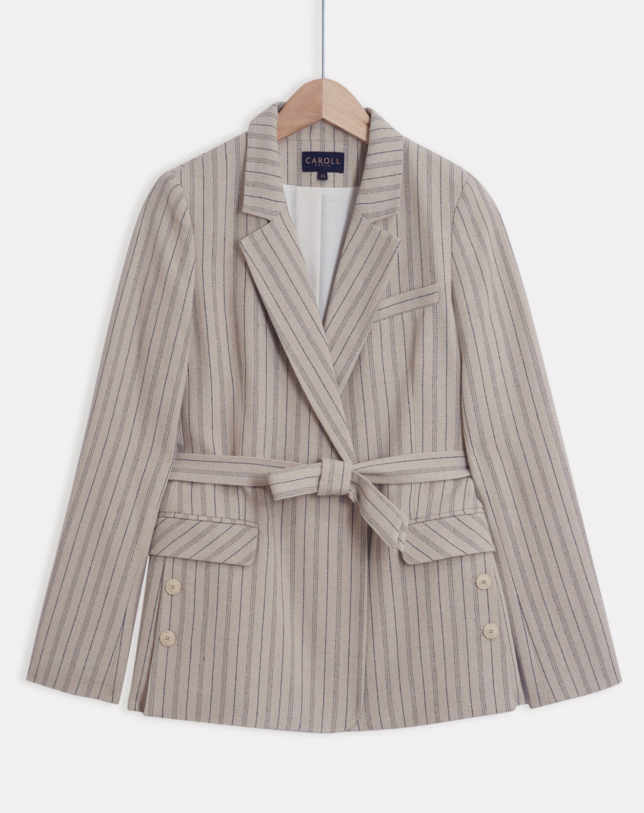 Caroll Blazer en Laine mélangée Juno beige