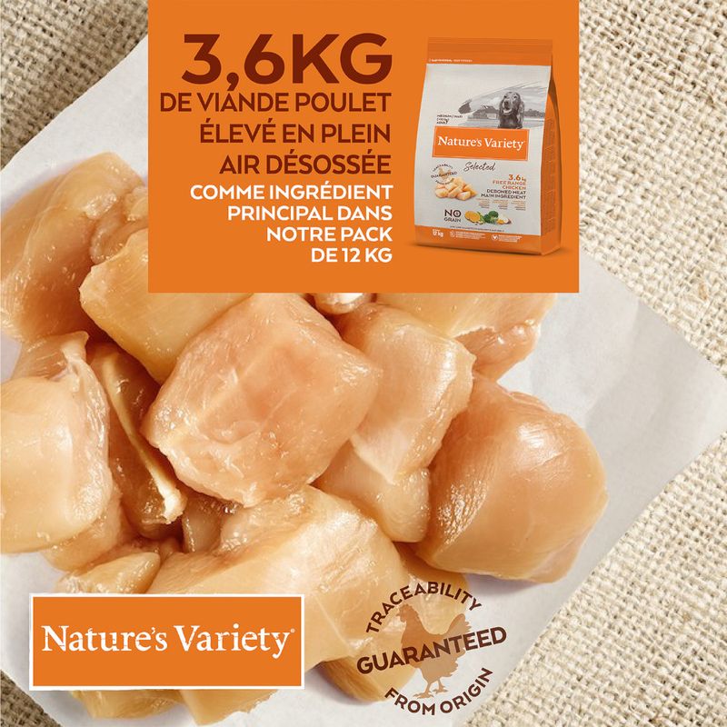 Nature's Variety Selected Medium Adult poulet élevé en plein air