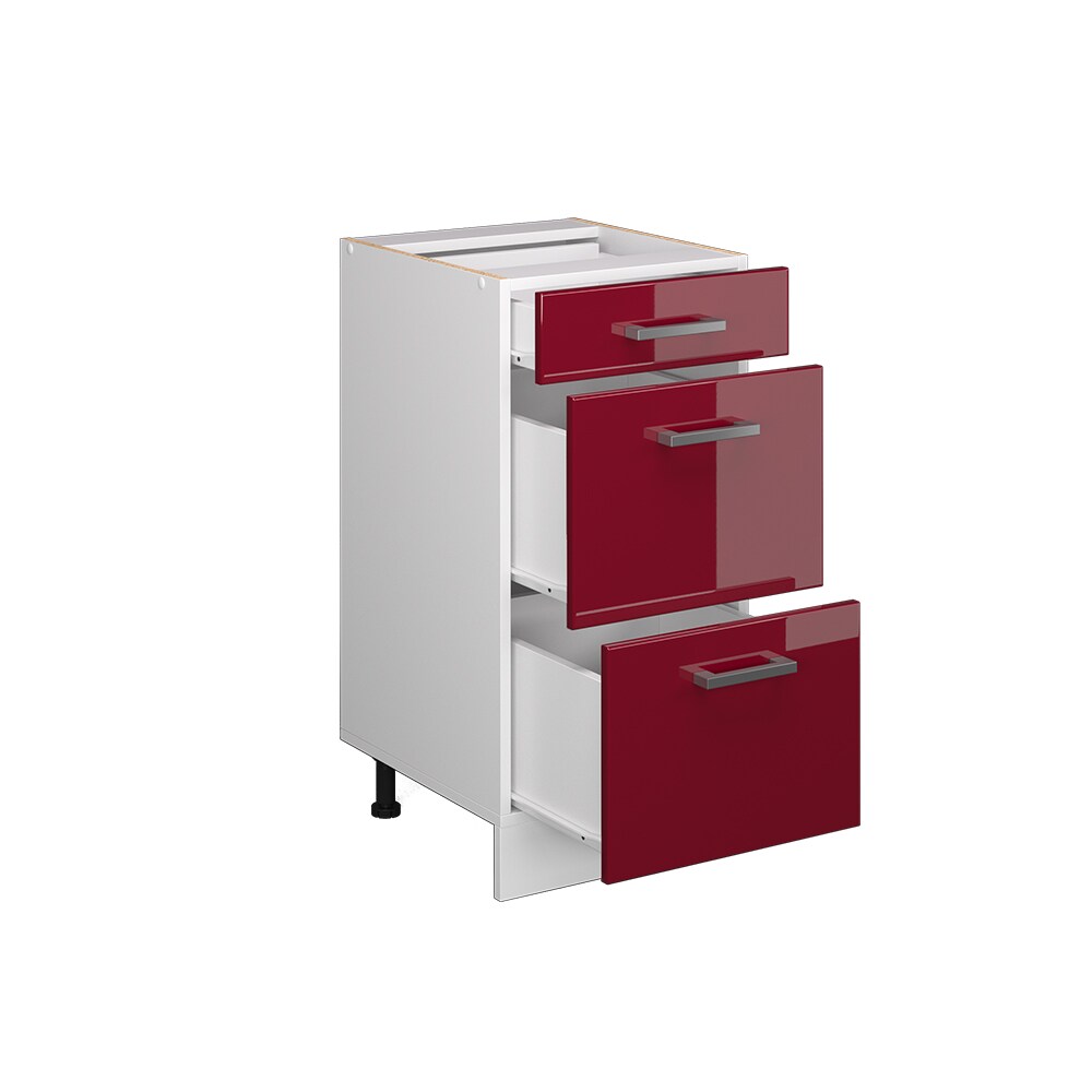 Vicco Schubladenunterschrank Küchenschrank Küchenzeile R-Line 40 cm Weiß Bordeaux Schublade