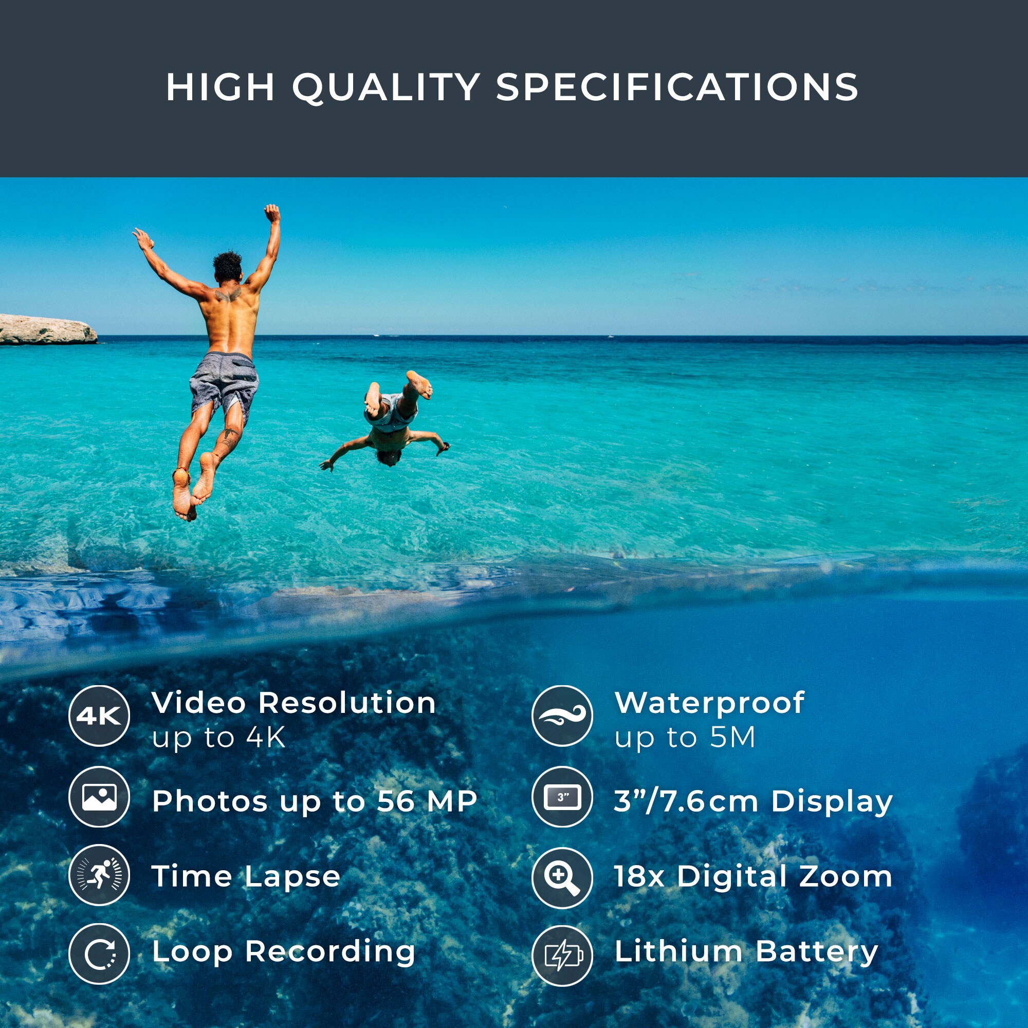 Aquapix WDV5630 Unterwasser DV-Camcorder Grau / Blau