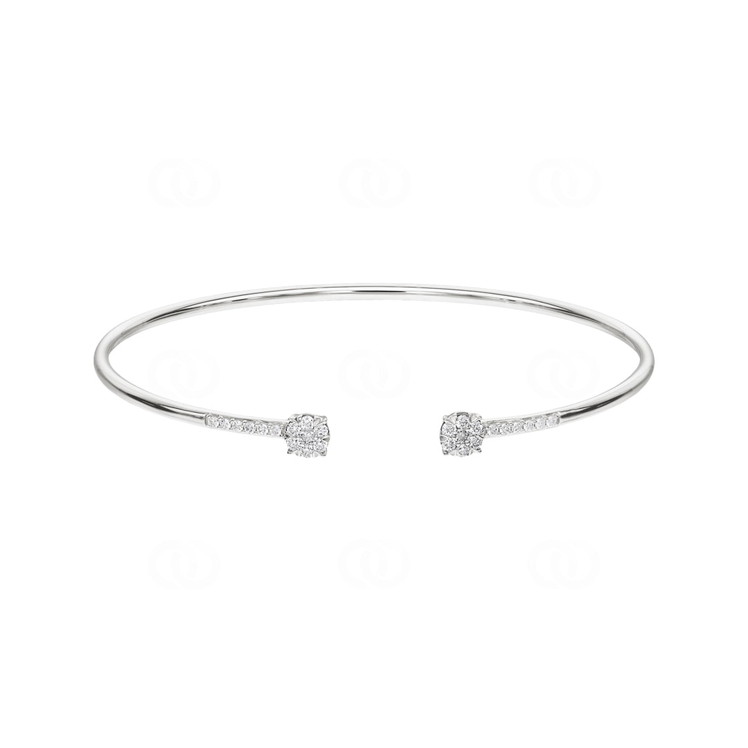 0.33 Karat Diamantarmreif offen 750/18 K Weissgold