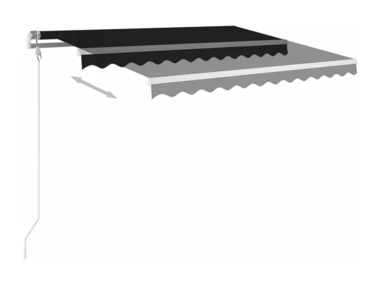 Auvent automatique capteur de vent et LED 300x250 cm Anthracite