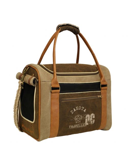 Happy-House Tas Dakota - Hondendraagtas - 40x20x30 cm Bruin Beige Creme