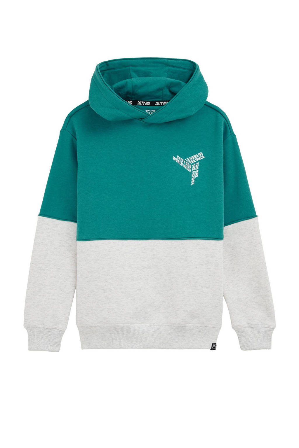 WE Fashion hoodie petrol/grijs melange
