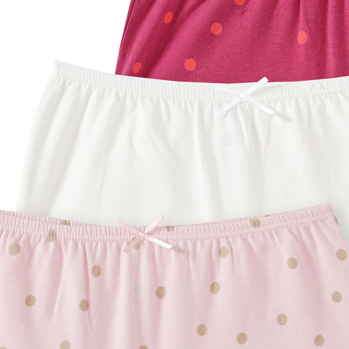 Topolino 3 Mädchen Pantys in verschiedenen Dessins rosa / weiss / beere