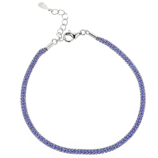 Mesh-Armband, 800 Zirkonia, rhodiniert, ca. 19 + 3 cm