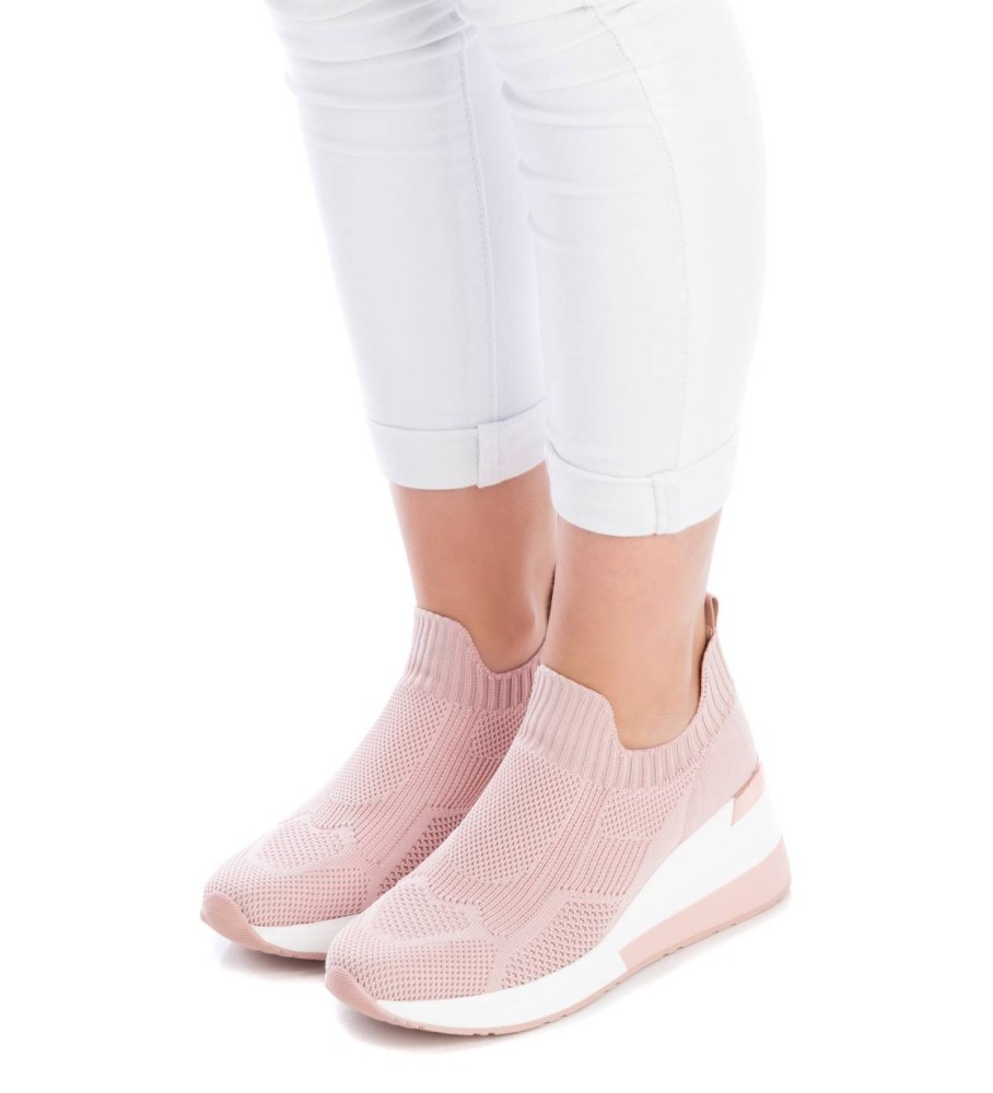 Tênis Xti 141115 Nude - Salto Anabela de 7cm -