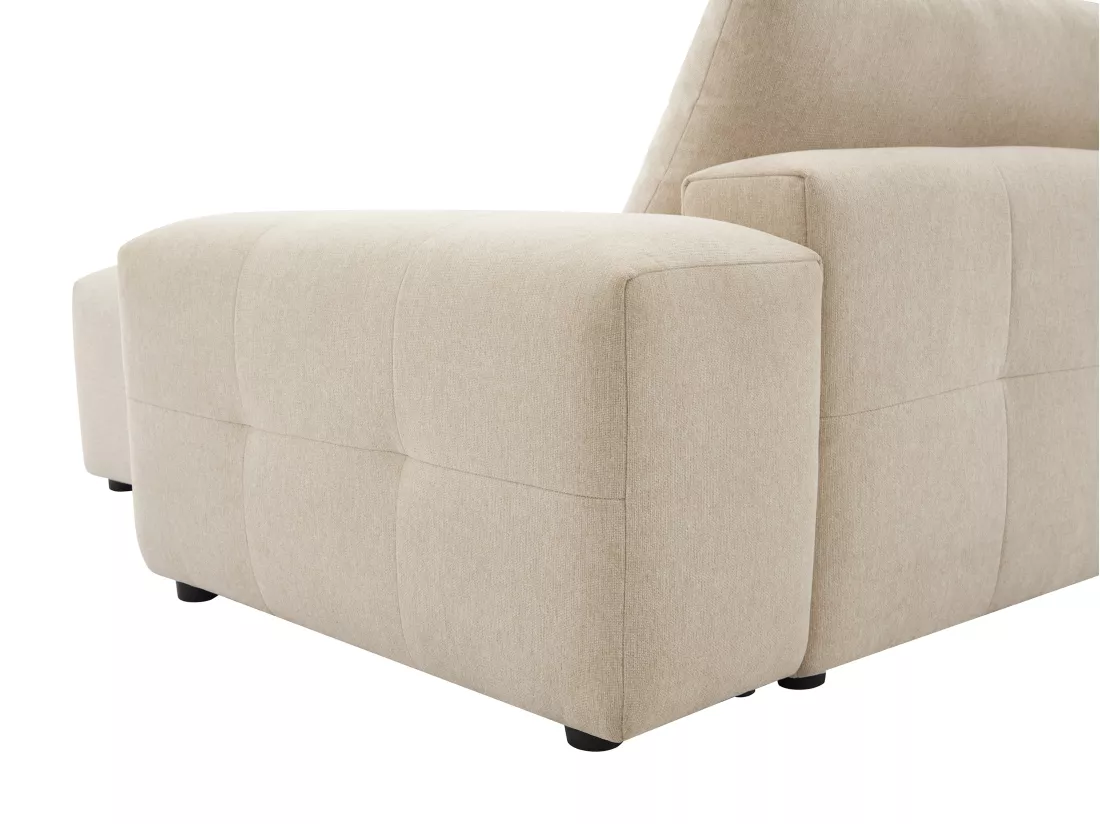 Canapé d'angle réversible en tissu chiné beige RACONI