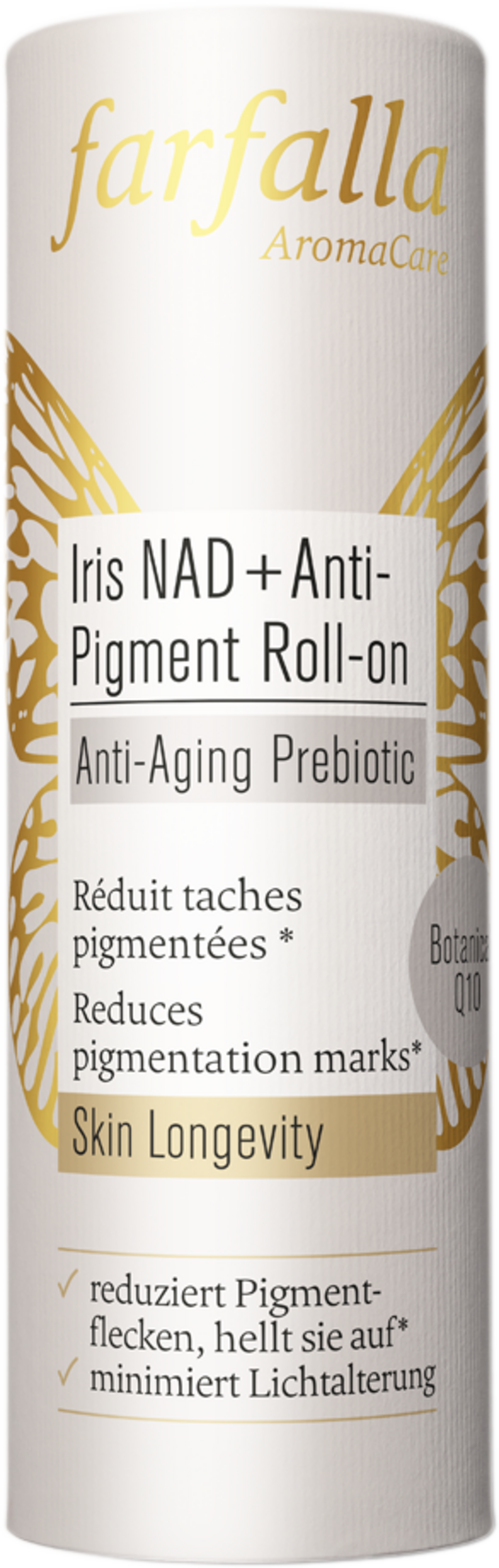farfalla  Anti-Aging Prebiotic Iris NAD+ Anti-Pigment Roll-On, 10 ml