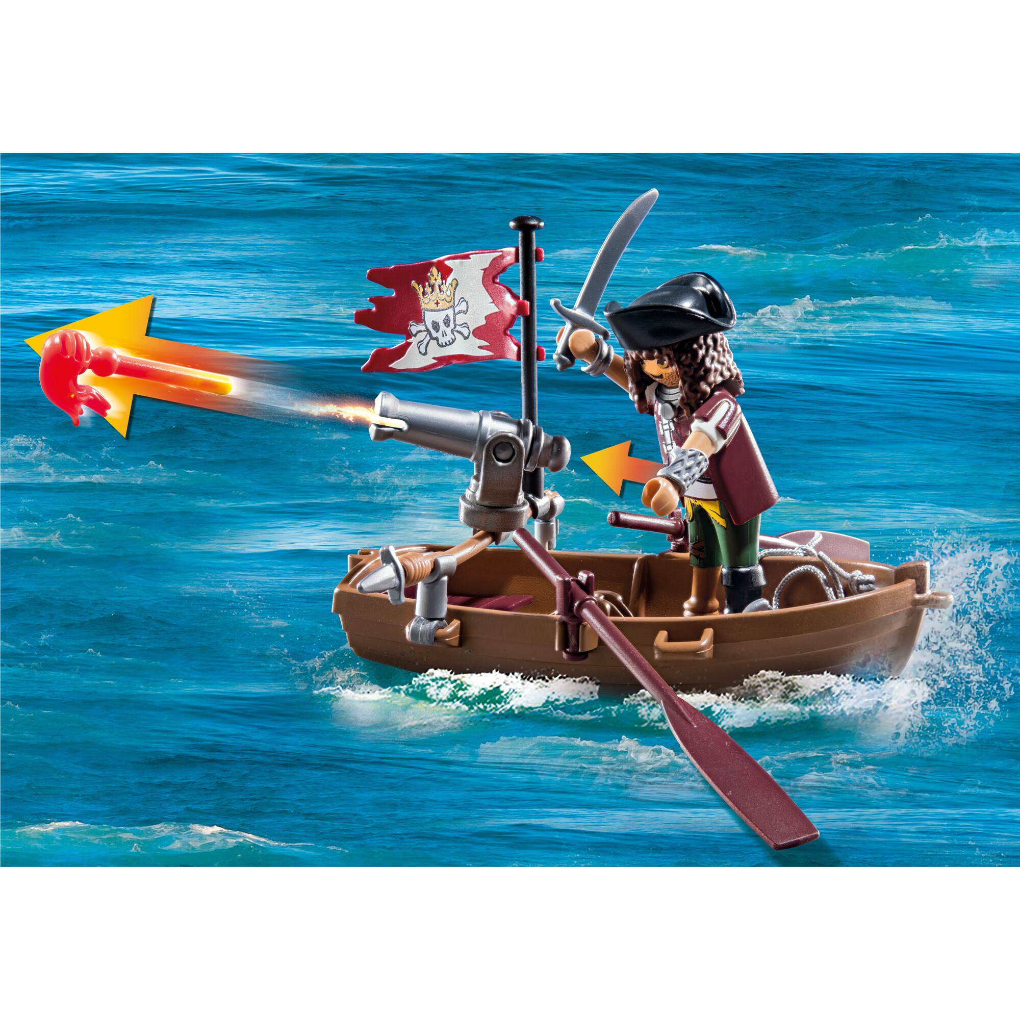 PLAYMOBIL Konstruktionsspielzeug Pirates Kampf gegen den Riesenoktopus