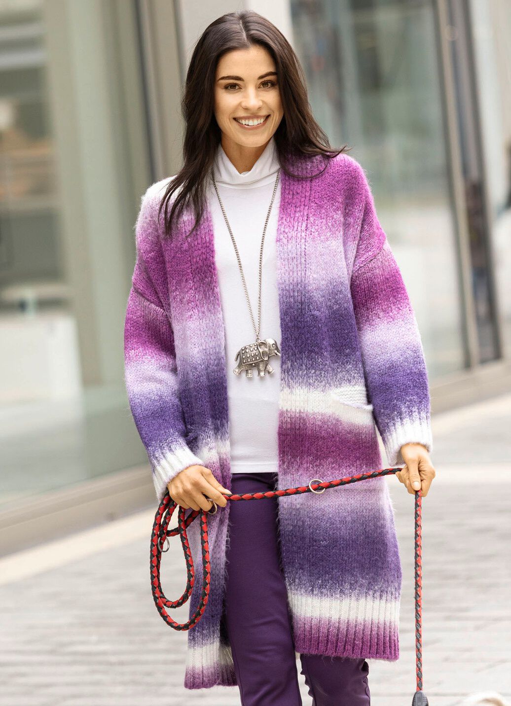 Strickmantel aus flauschigem Effektgarn