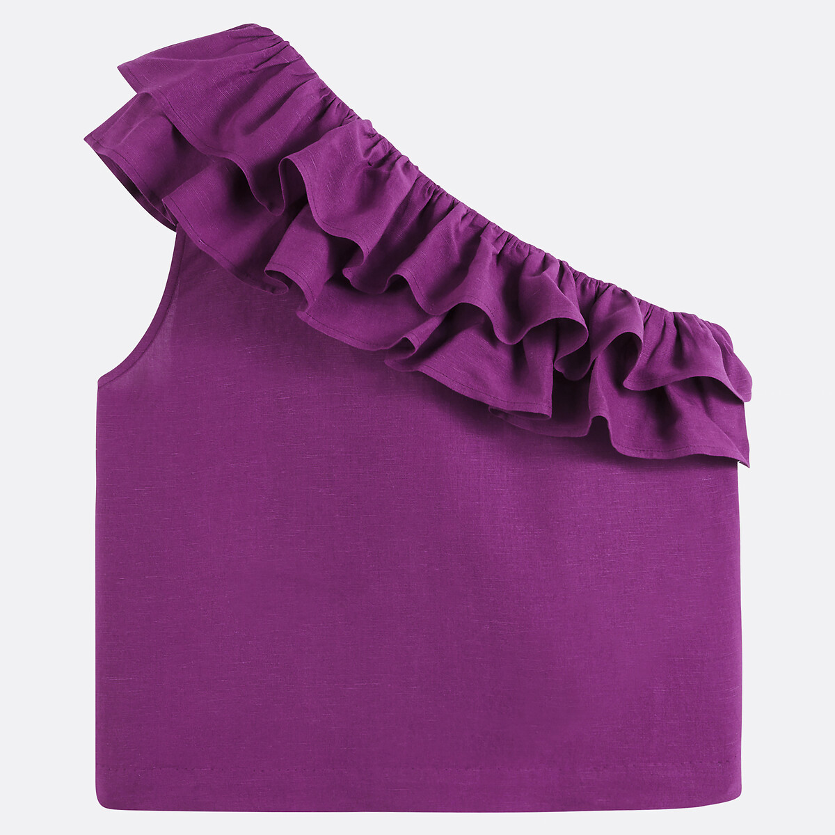 COLEÇÕES LA REDOUTE<br>Blusa assimétrica sem mangas com babados