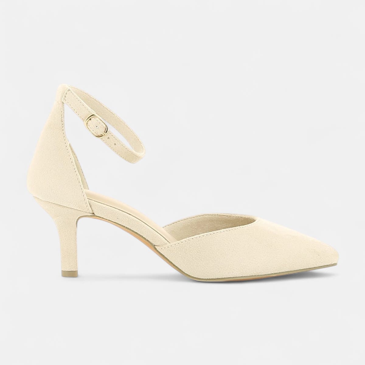Escarpins quartiers ouverts à talon Femme beige