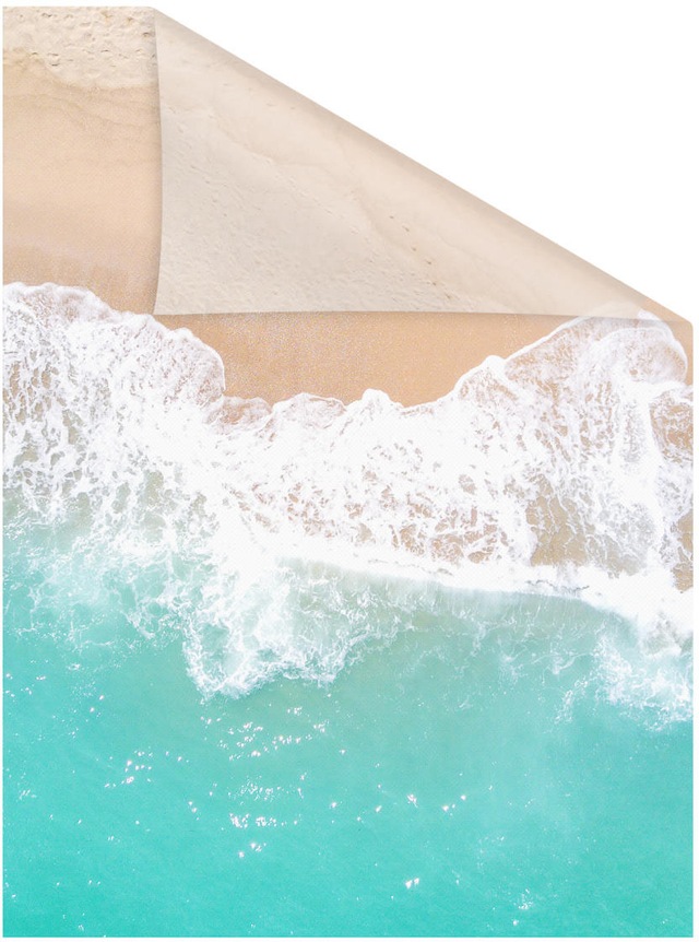 LICHTBLICK ORIGINAL Fensterfolie »Fensterfolie selbstklebend, Sichtschutz, The Beach - Türkis Beige« 1 Stk. blickdicht glatt statisch haftend