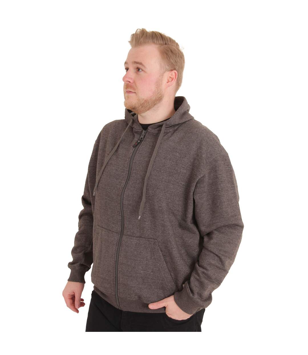 Duke Rockford - Sweat à capuche zippé grande taille - Homme (Gris) - UTDC104