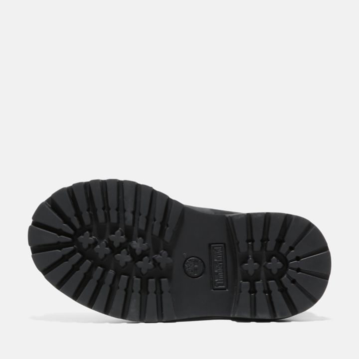 Bota infantil premium impermeável de 15 cm na cor preta.