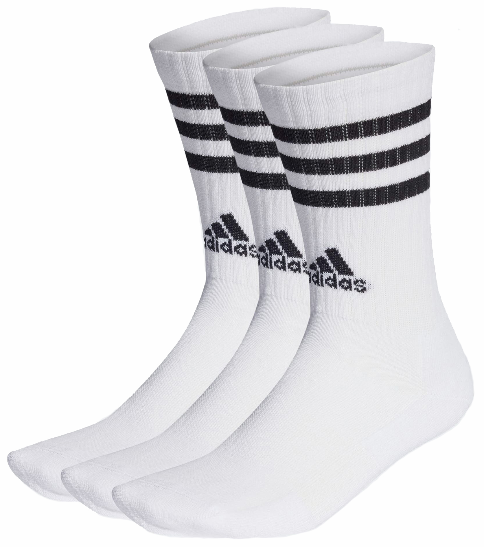 3-Stripes Cushioned Crew Sokker 3pk White/Black