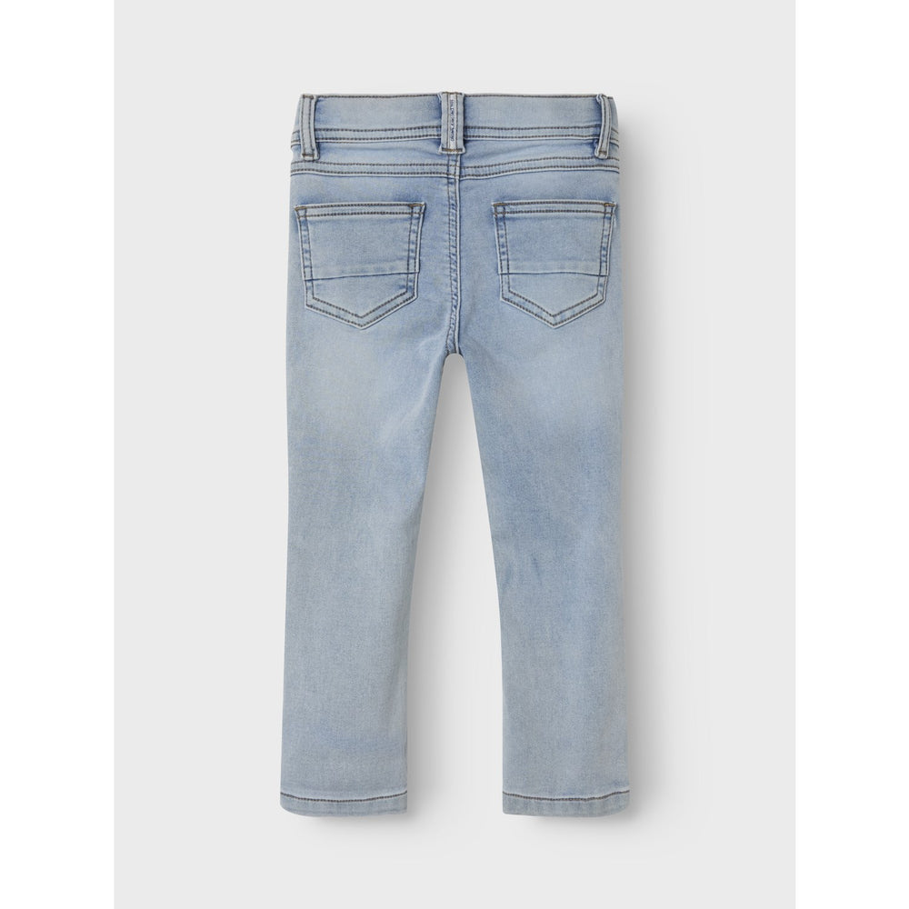 Køb Name It Light Blue Bleached Denim Silas Slim Sweat Jeans Noos