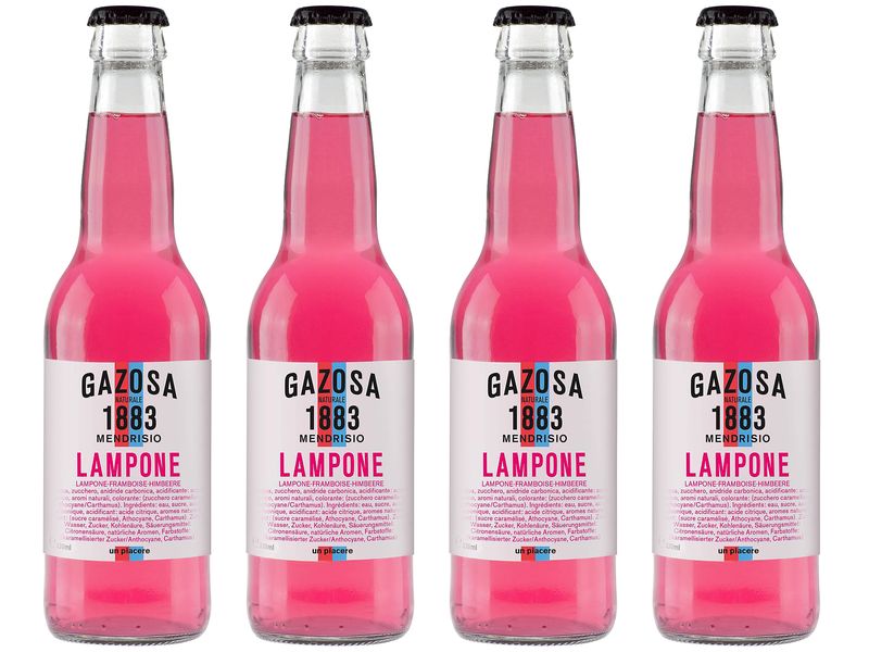 Gazosa 1883 Soft-Drinks Lampone Himbeere 4 x 330 ml Prickelndes Erfrischungsgetränk mit Himbeeraroma