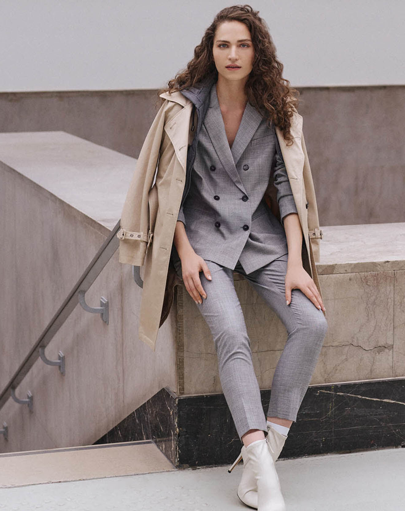 Caroll Blazer Lara imprimé gris moyen