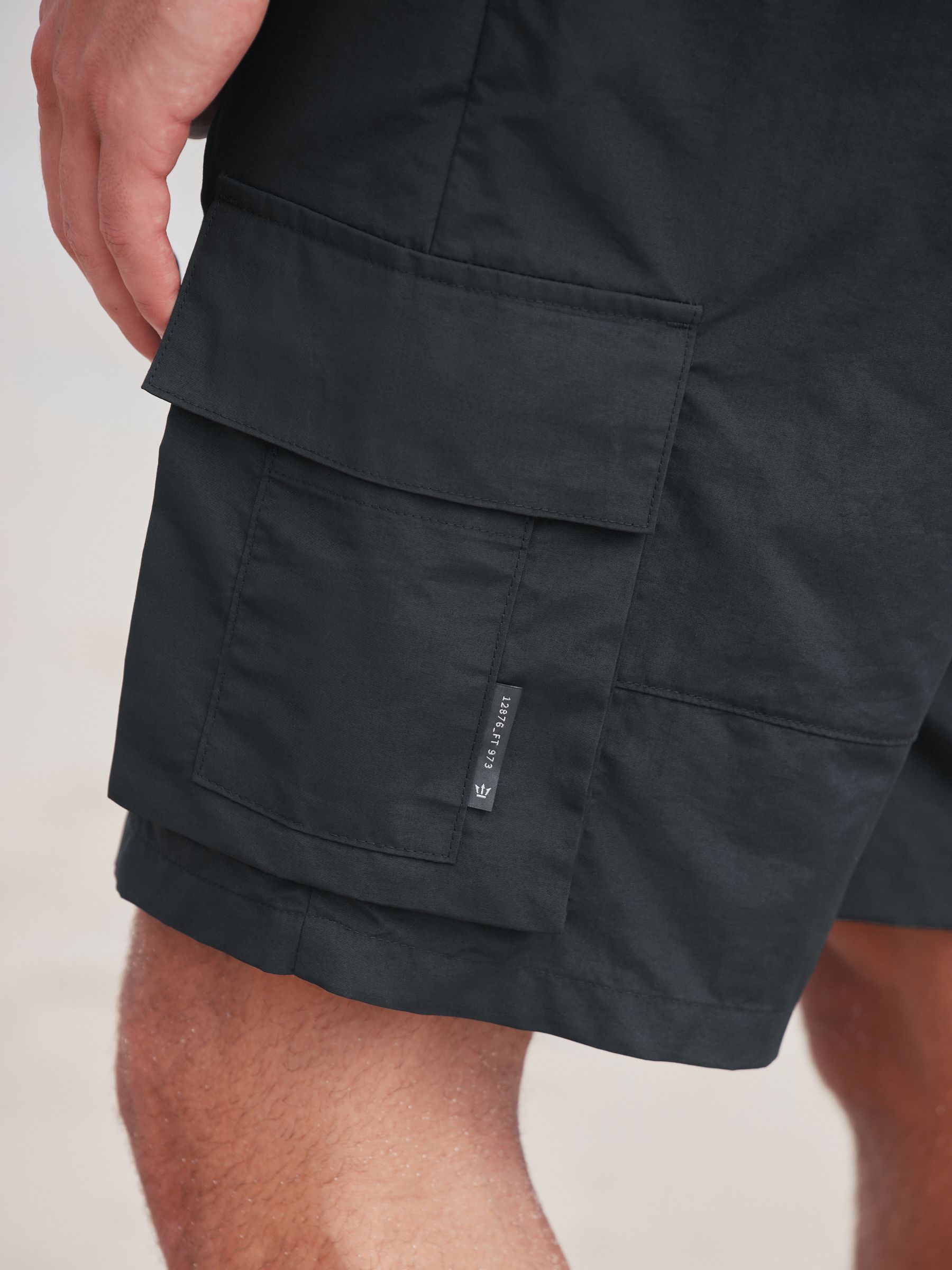 Zwart - Cargo zwemshorts