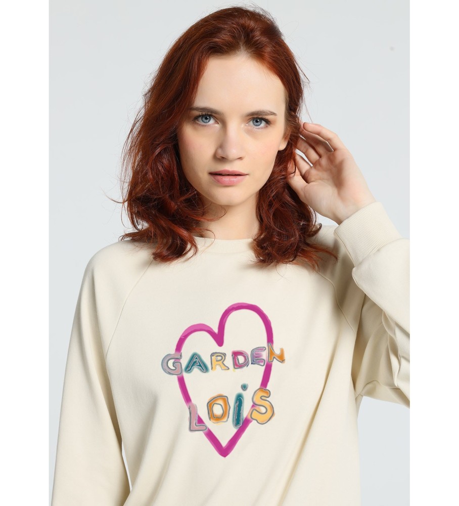 Moletom Lois | Gola Redonda Branca