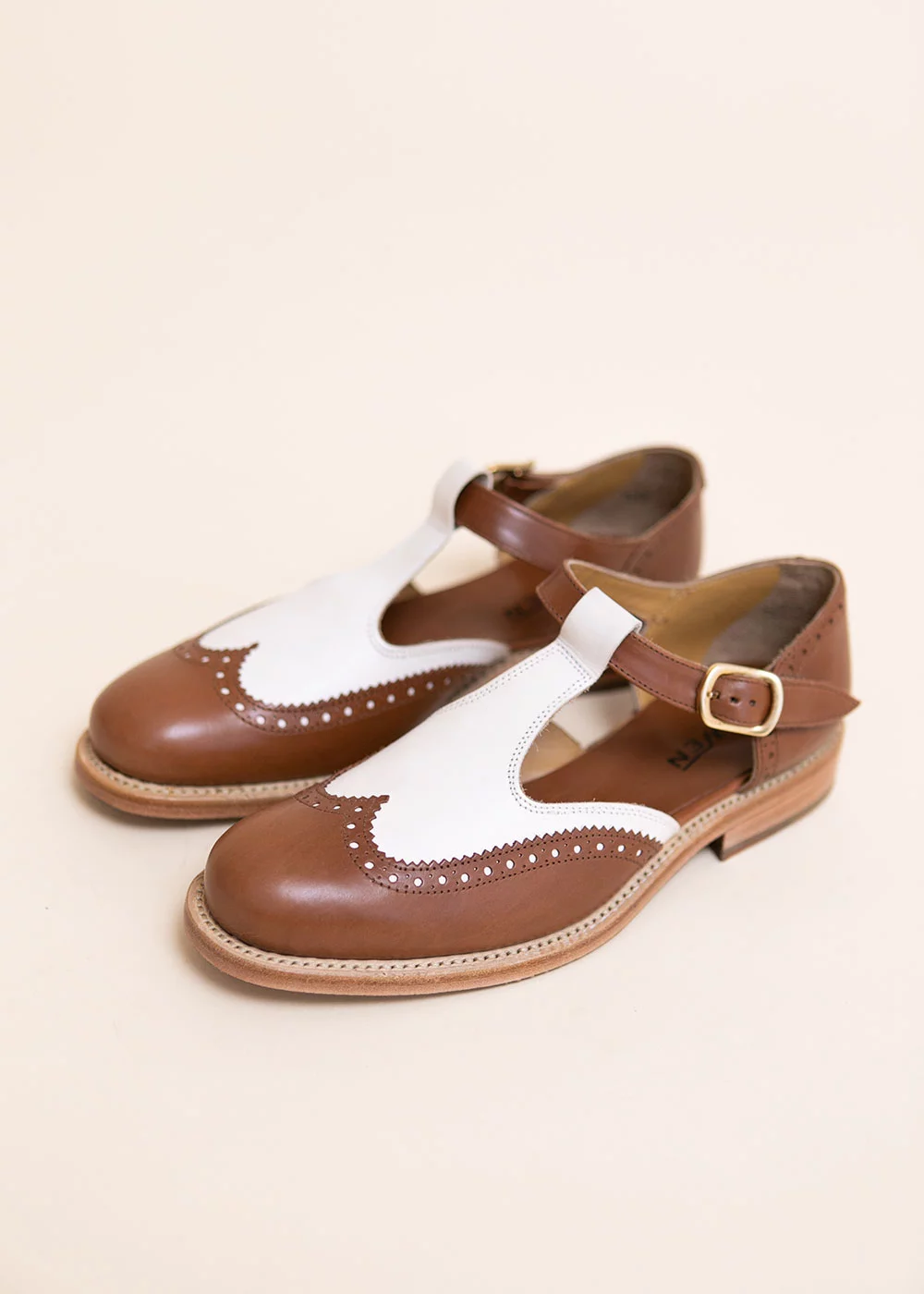 SANDALES JELLY BI COLOR MARRON ET BLANC