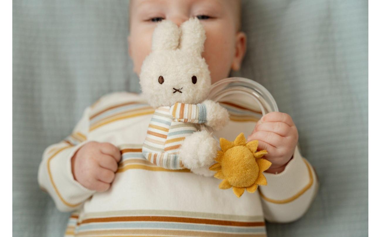Nijntje Miffy x Little Dutch - Vintage Sunny Stripes Ringrammelaar