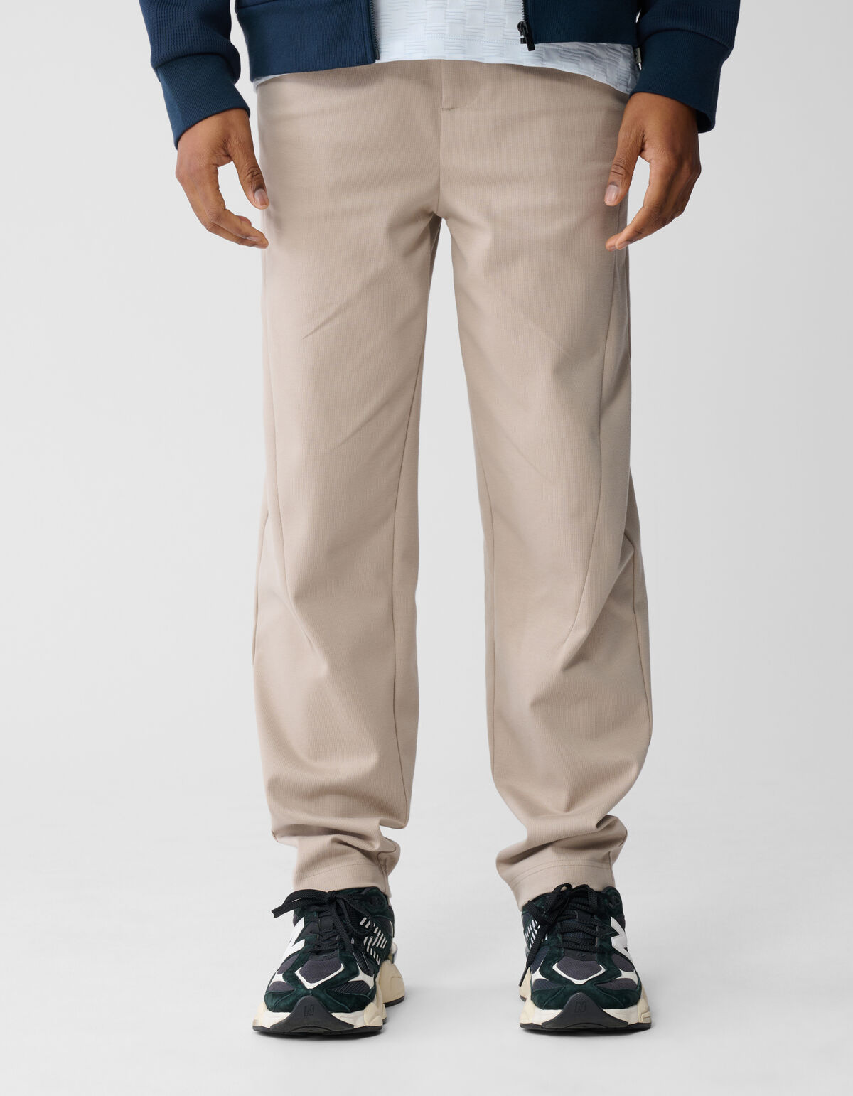 Pleated Regular Fit Broek Lichtbruin
