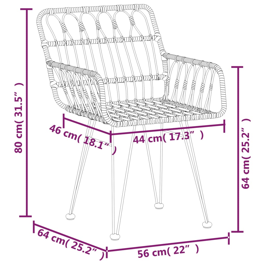 Mobilier à dîner de jardin 5 pièces noir résine tressée