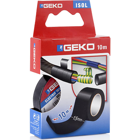 GEKO PVC elektrikertape 10 meter - sort