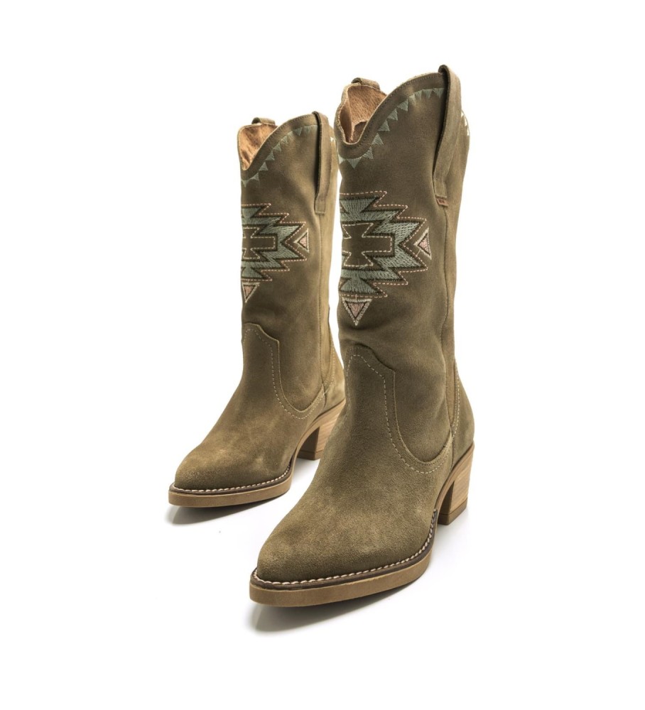 Botas casuais de couro verde Mustang Teo - Salto de 5 cm -