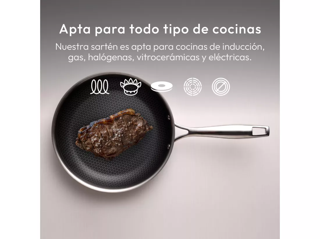 Set de poêles inox MasterPRO Ø24x4,7cm + casserole basse Ø24x5cm