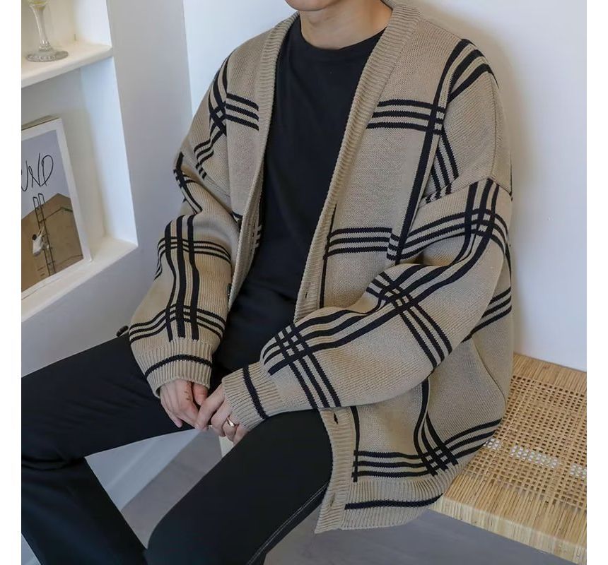 Adotuastic - V-hals geruite cardigan