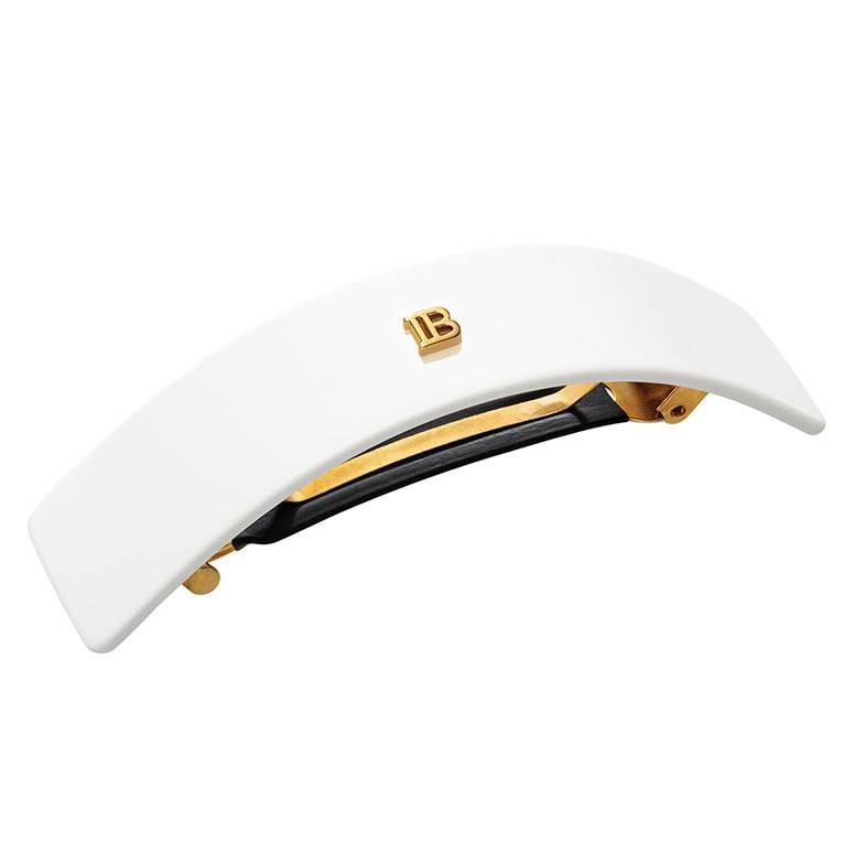 Balmain Cellulose Acetate Barrette Pour Cheveux Large Hairclip White
