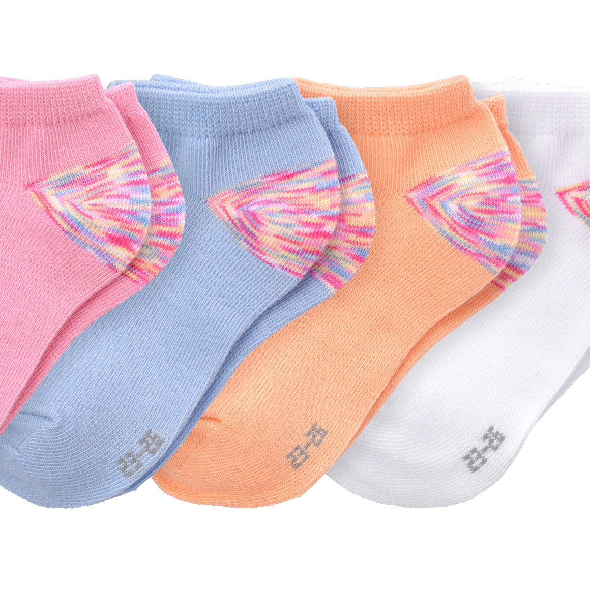 Topolino 4 Paar Mädchen Sneaker-Socken im Set weiss / rosa / hellblau
