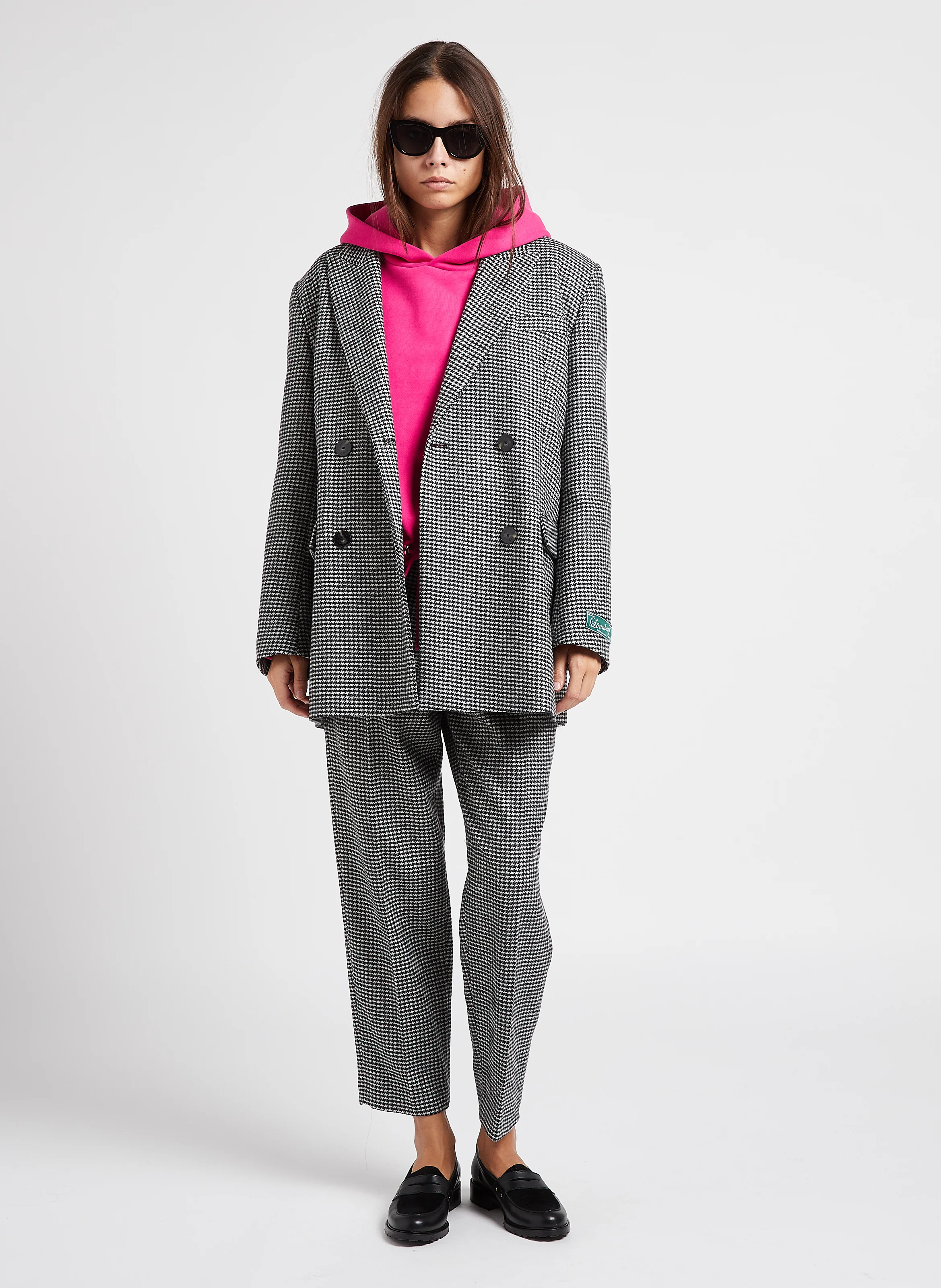 WILBY - Veste tailleur oversize en laine mélangée imprimée | Gris
