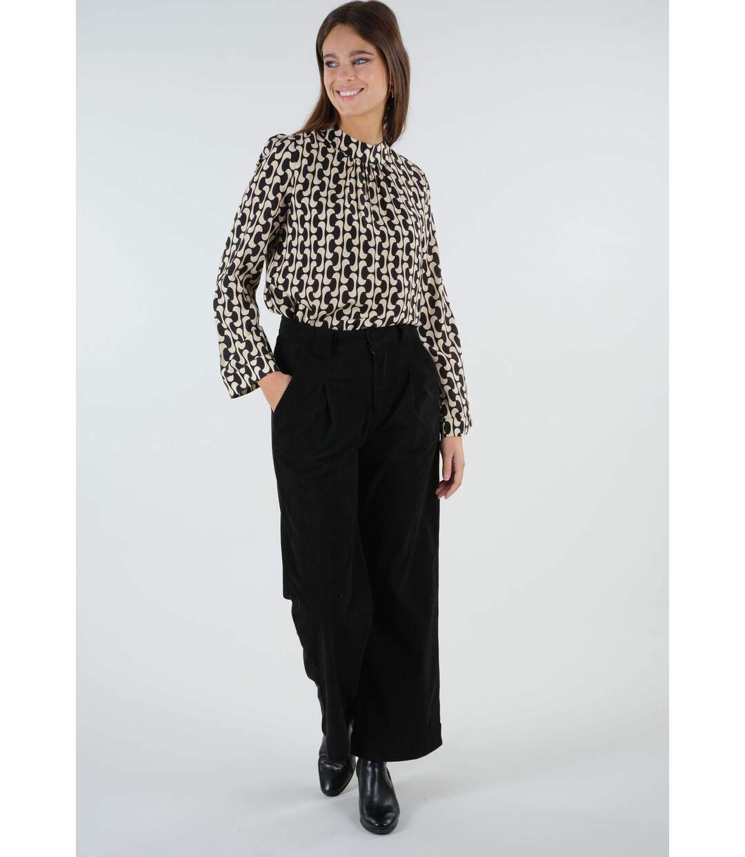 Blouse imprimée géométrique SALMA