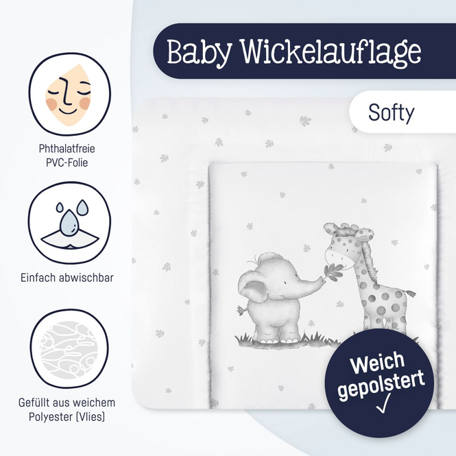 Wickelauflage Softy - Dschungelbande - ca. 85 x 75 cm