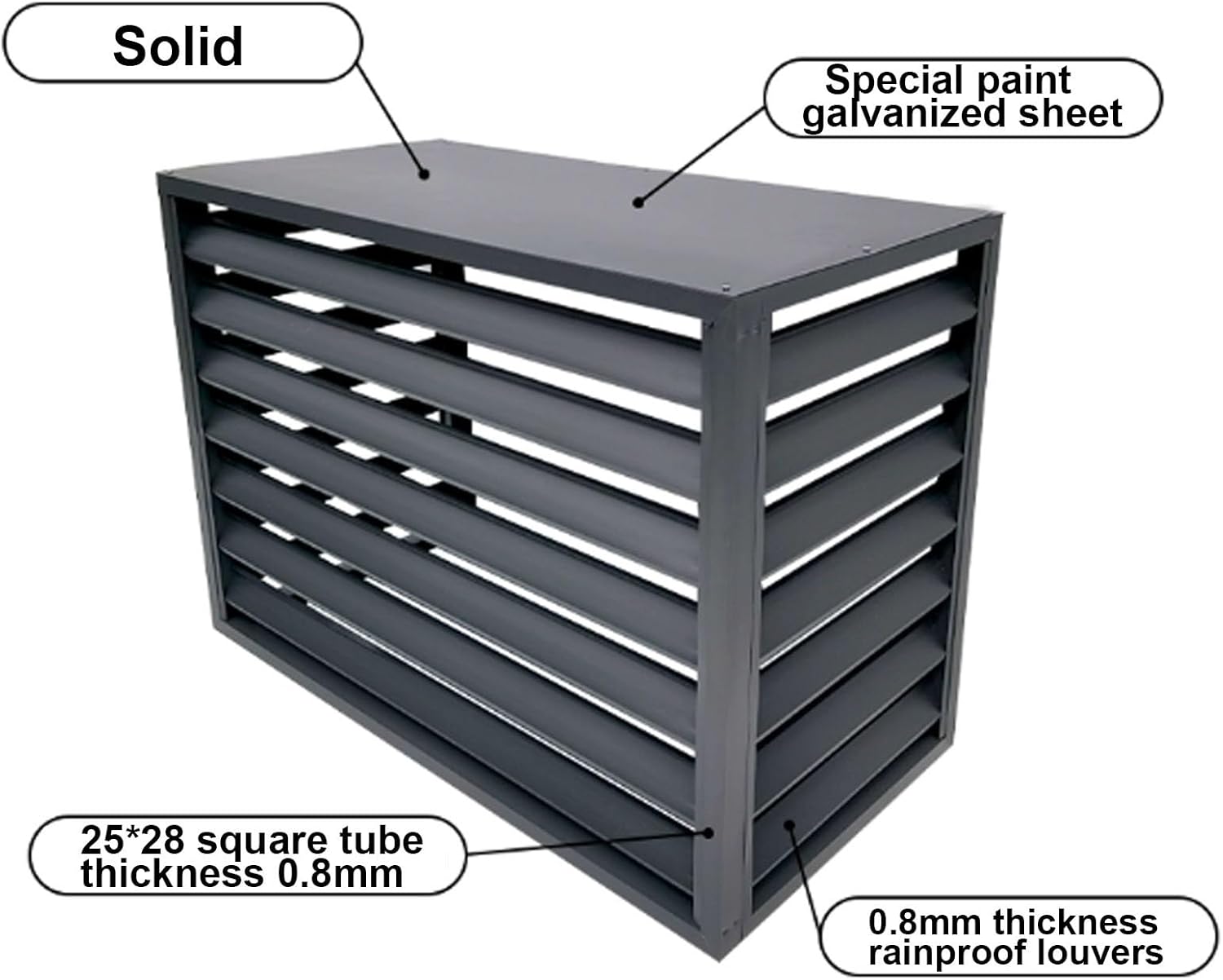 Aluminium-Abdeckung für Klimaanlagen und Wärmepumpen, Abdeckung für Mini-Split-Klimaanlagen für Außengeräte, Diebstahlsichere, robuste Aluminium-AC-Abdeckungen, Außenmaterial, Geeignet für d