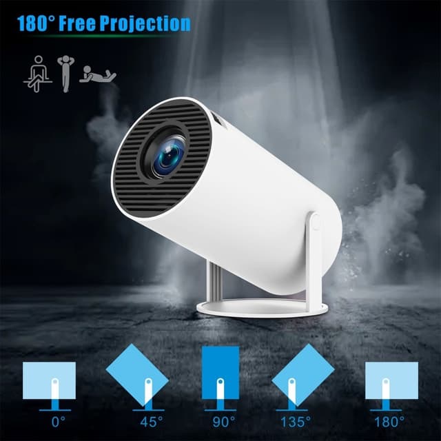 PRO-projektor Android 11.0 2.4G 5G WiFi 6 Bluetooth 5.0 1280*720P hjemmebiograf
