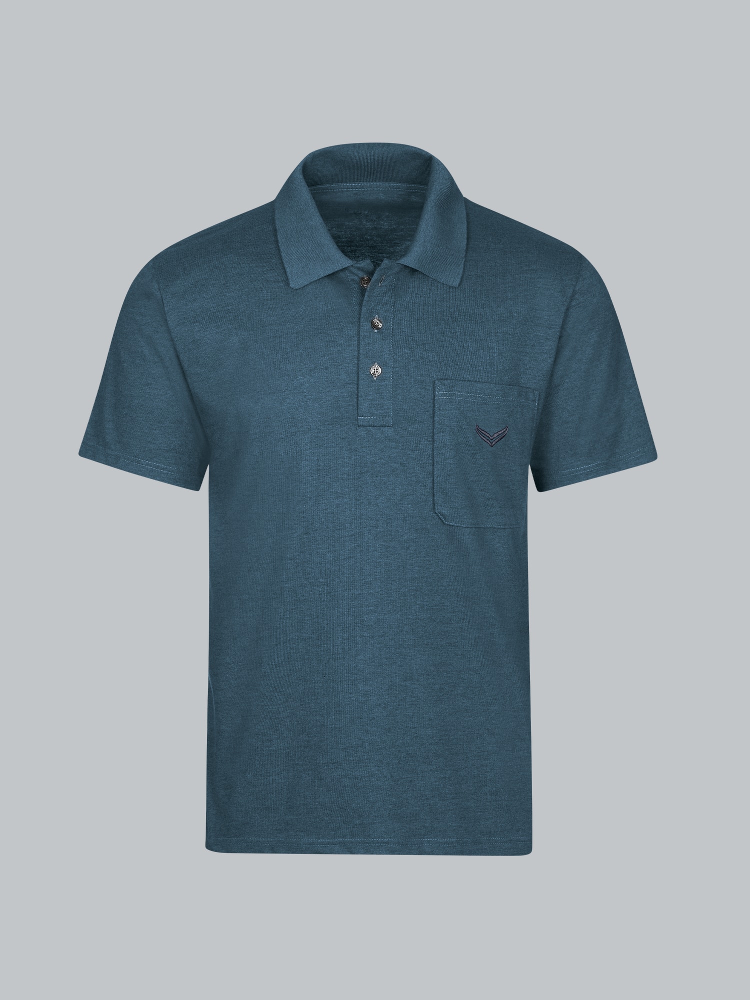 Poloshirt aus Single-Jersey Jeans-melange