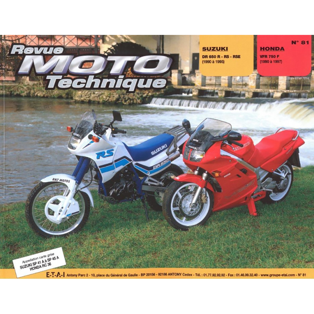 Etai - RMT 81.3 HONDA VFR750 (1990 à 1997) et SUZUKI DR 650 (1990 à 1995)
