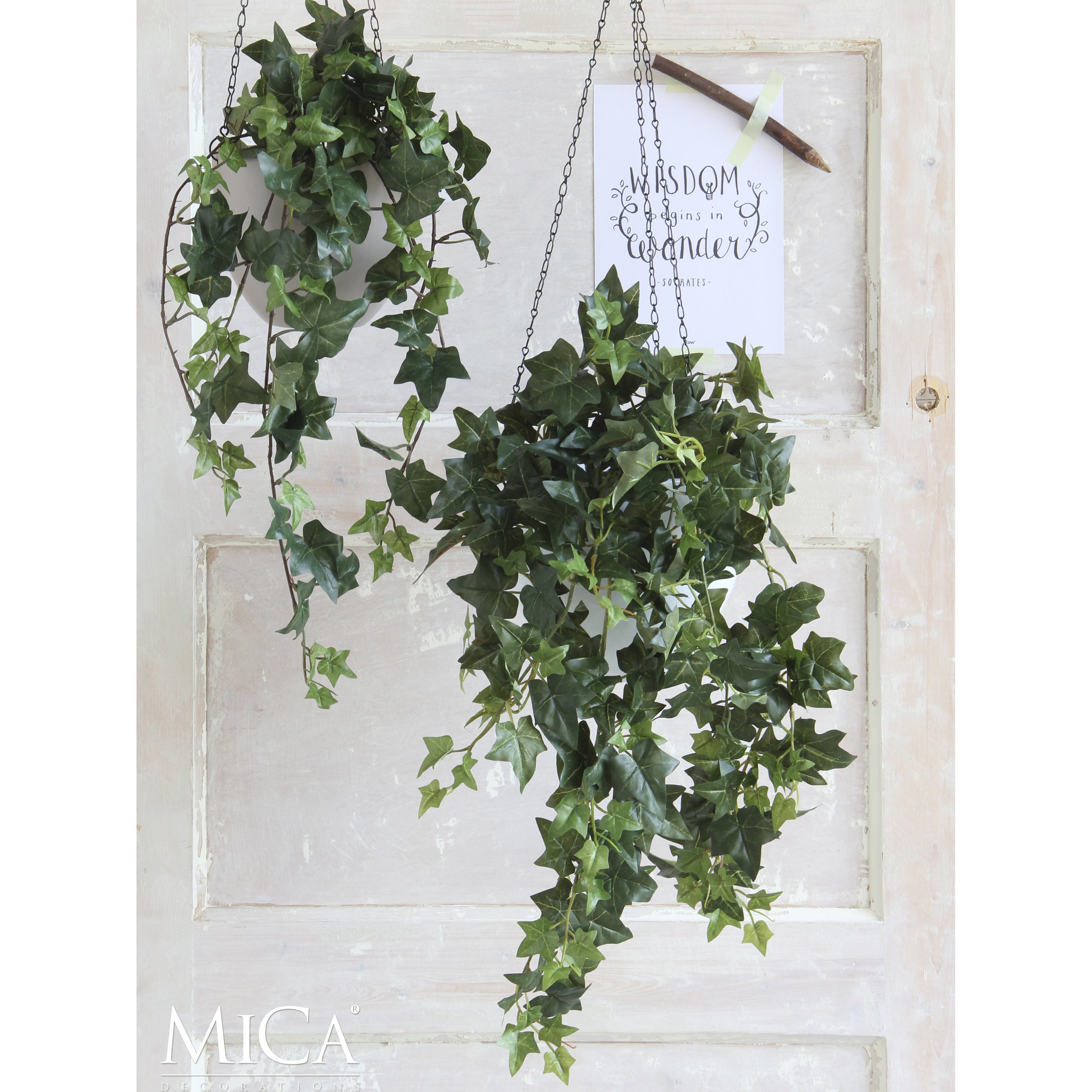 Mica Decorations Hedera hangend groen bont - l129xb30xh20cm