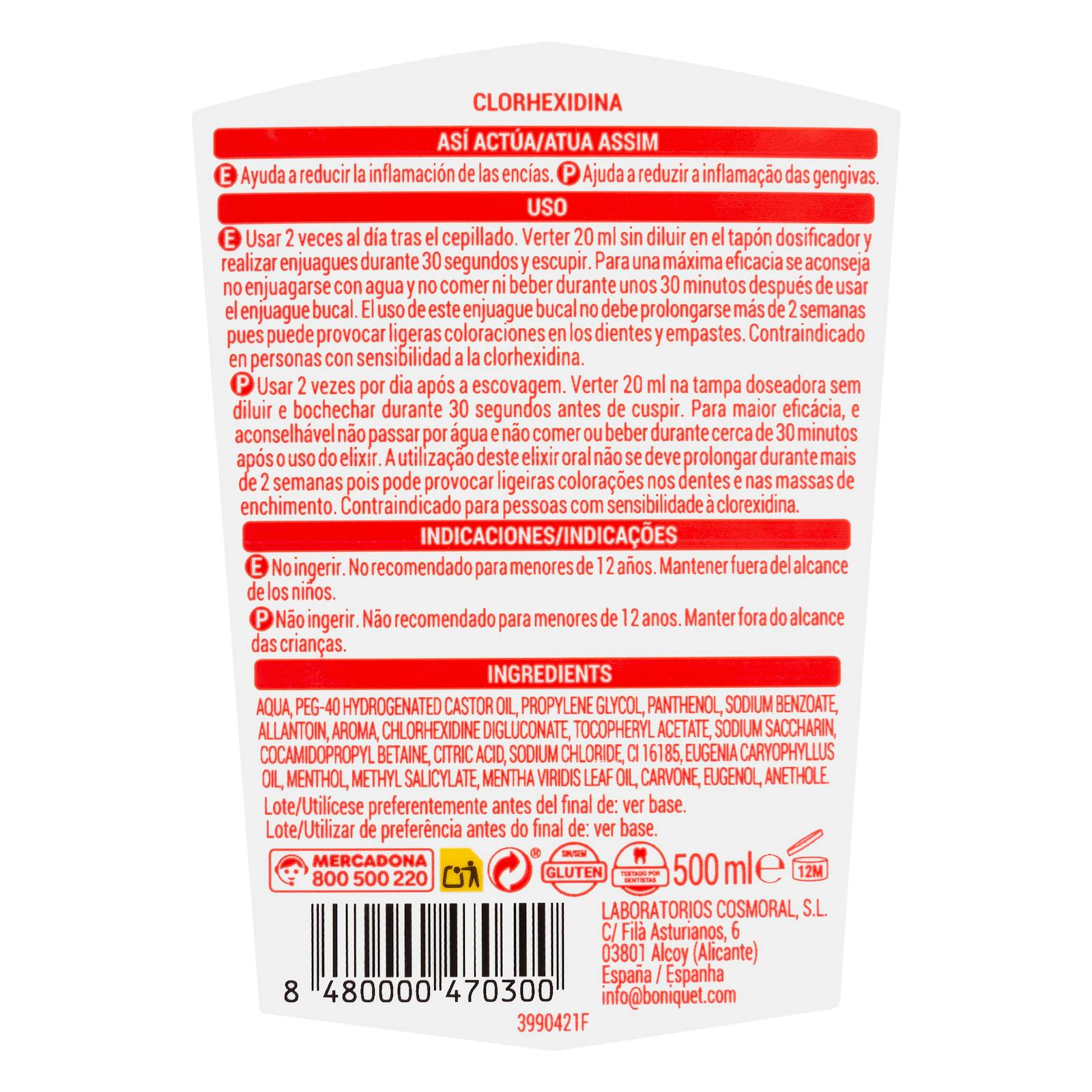 Bain de bouche gingival Deliplus Zero Alcohol Chlorhexidine