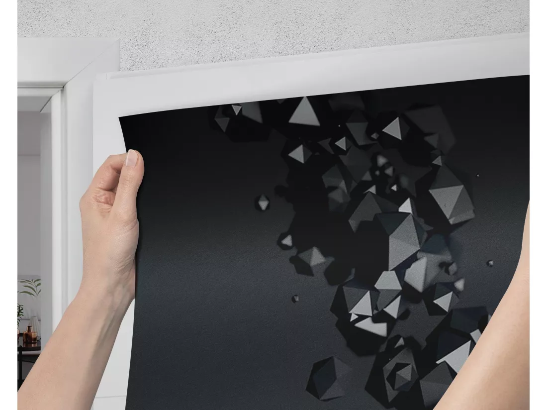 Papier peint photo pour portes intérieures - Cristaux noirs 85x205 cm