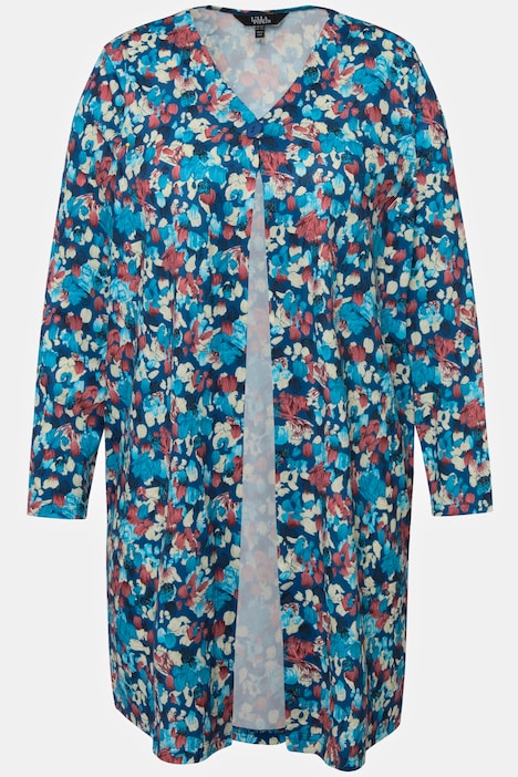 Jerseyjacke, Pinselstriche, A-Linie, V-Ausschnitt